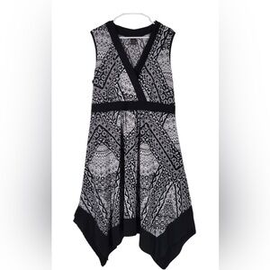 Susan Lawrence Black and White Patterned handkerchief Dress